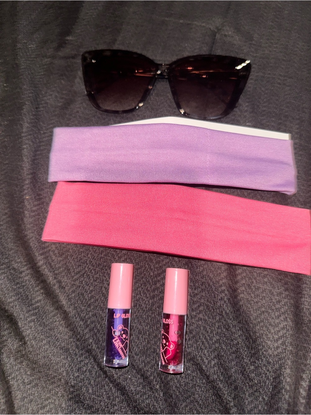 Women’s Black Tortoiseshell Sunglasses with Purple and Pink Headbands